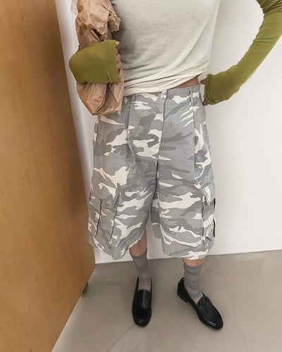 迷彩大口袋棉質七分褲4