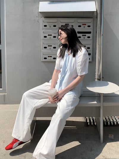 仙女光芒綁帶透透襯衫3