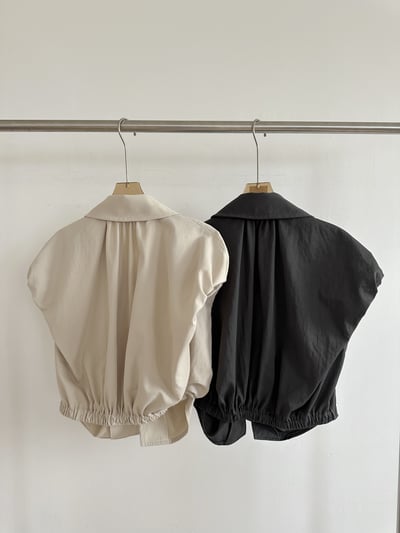 雙拉鏈抓皺設計背心6