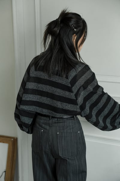 自然隨性寬袖短版針織小外套8