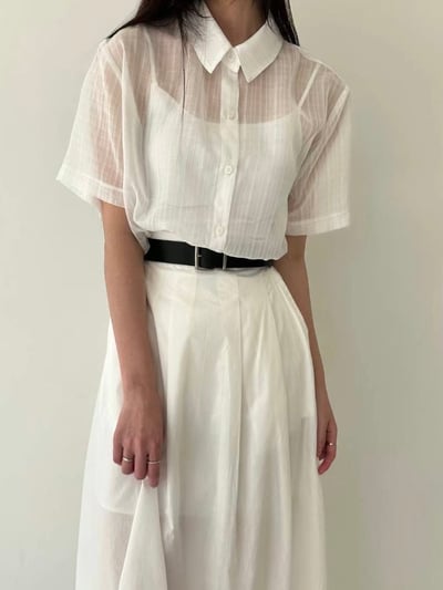 人人百搭透膚格紋襯衫4