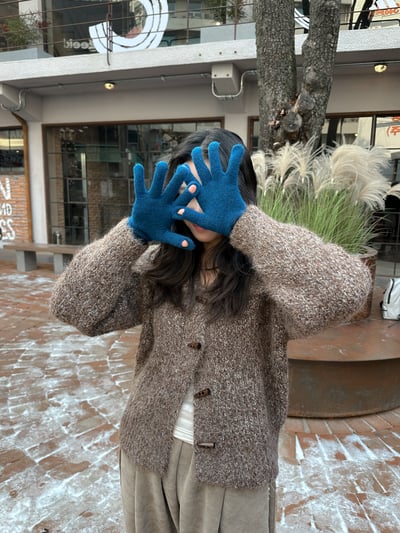 含羊毛針織手套（可露指）4