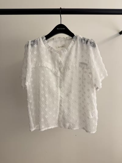 SALE！斑點刺繡雪紡上衣1