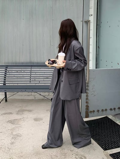 春款軟料時髦西裝外套8