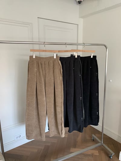 柔軟燈芯絨內刷絨寬褲（自留）9