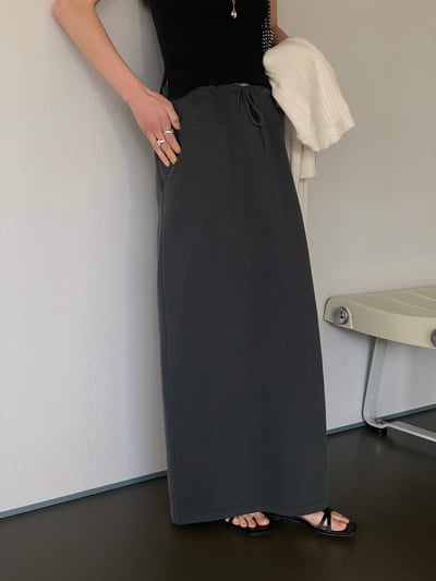 彈性綁帶厚磅針織長裙7