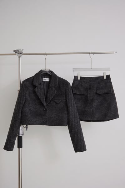 高級質感混毛短版外套7