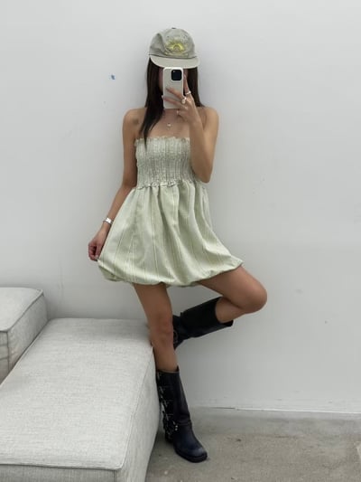 多種穿法格紋彈性連衣裙3