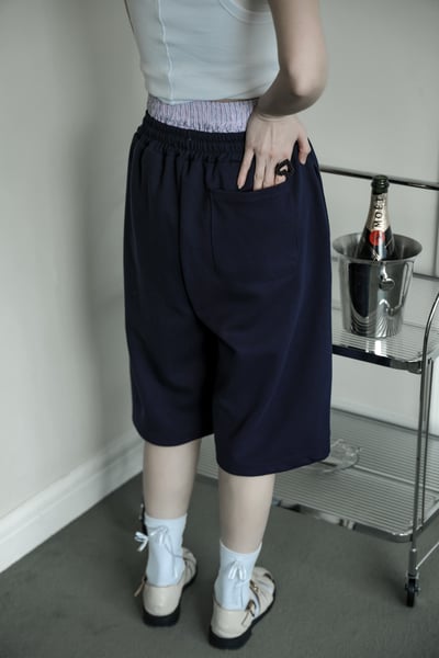 條紋配襯小吊環七分棉褲（咩冷同款）8