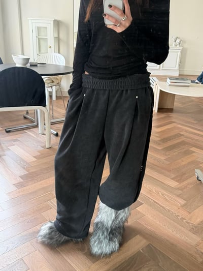 柔軟燈芯絨內刷絨寬褲（自留）10