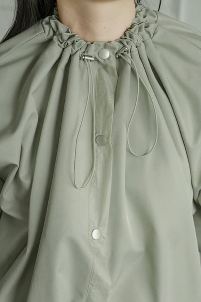 雙層荷葉抽繩排釦風衣外套（咩冷同款）11
