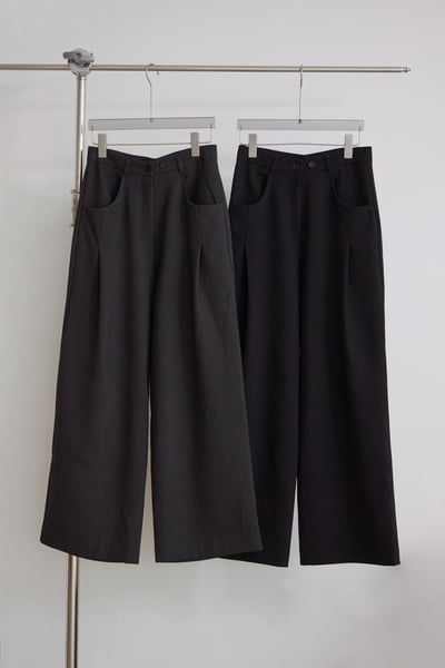 雙腰釦內磨毛西裝長褲10