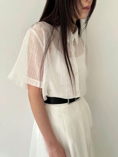 人人百搭透膚格紋襯衫5