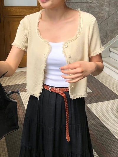 舒服軟Q抽鬚針織小外套2