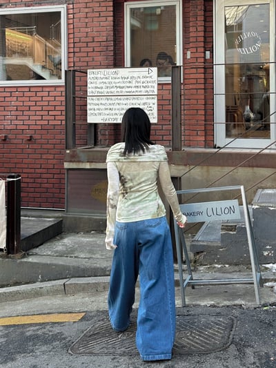 仙女渲染一字領彈性上衣4