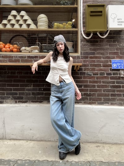 經典好搭小細節開衩背心4