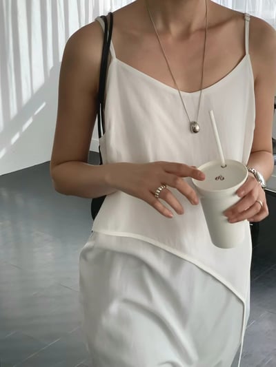 仙女日常層次綁帶細肩洋裝3