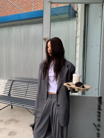 春款軟料時髦西裝外套6