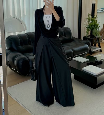 大垂墜領設計襯衫6