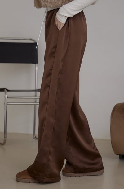 高級光澤溫柔緞面長褲5
