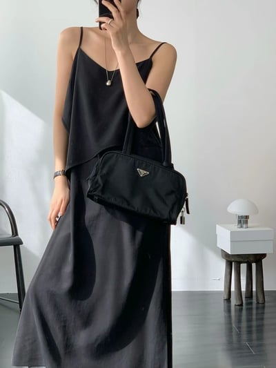 仙女日常層次綁帶細肩洋裝13