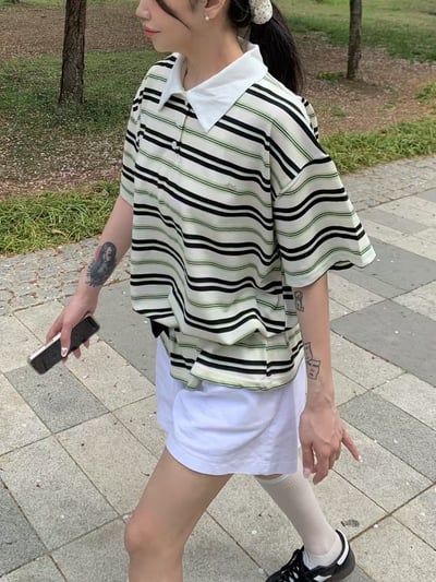 今年必備POLO領條紋上衣4