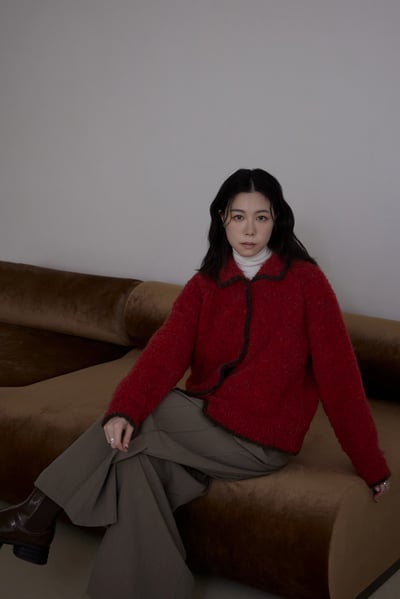 柔軟Q毛撞色針織外套6