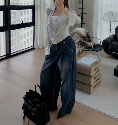 大垂墜領設計襯衫7