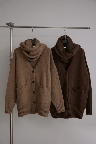 附圍巾厚實暖感針織外套10