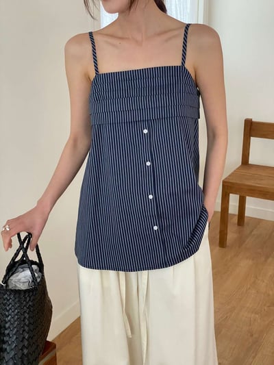 精緻女孩層疊條紋背心6