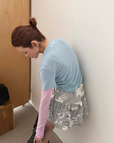 小花摺造型迷彩短裙9