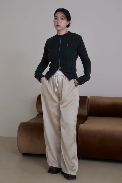 高級光澤溫柔緞面長褲9