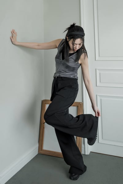 挺版顯瘦大口袋設計長褲5