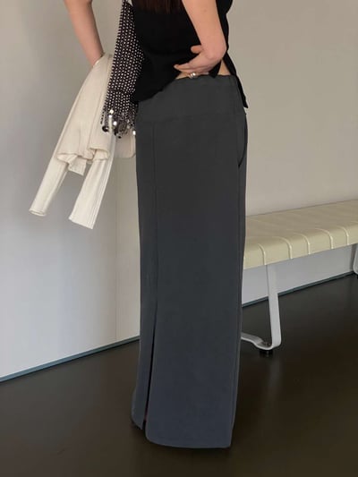 彈性綁帶厚磅針織長裙5