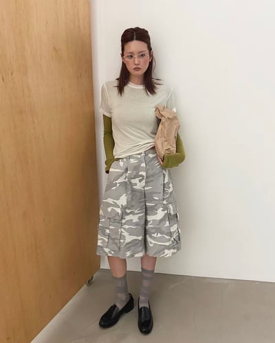 迷彩大口袋棉質七分褲2