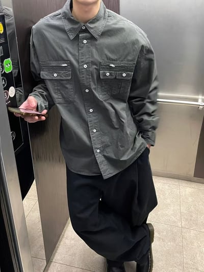 工裝口袋設計襯衫19