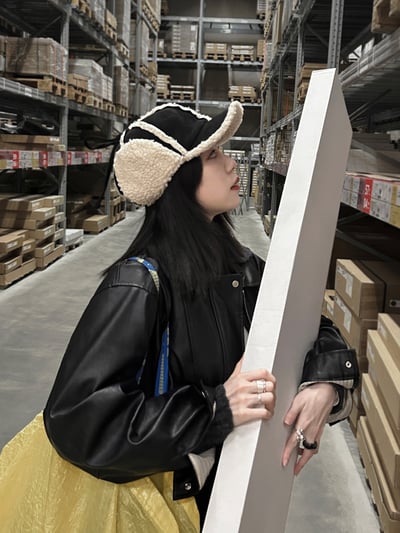 熱賣款QQ羊羔毛小臉飛行帽2