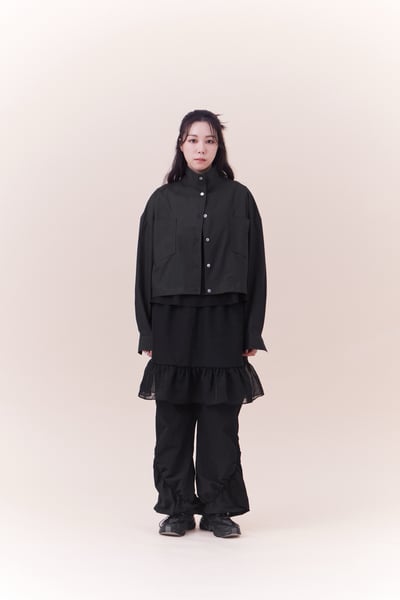 紡紗拼接層次設計抽繩長褲18