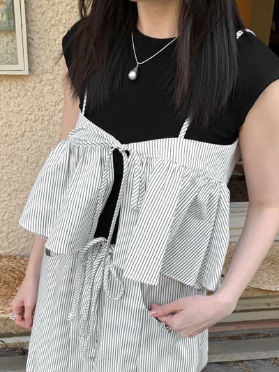 兩面穿綁帶條紋細肩背心（成套優惠）11