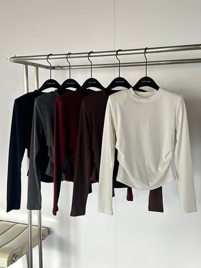 暖棉內磨毛抓皺設計上衣1