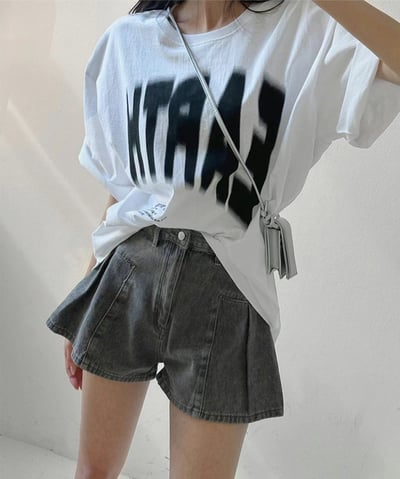 顯瘦車線牛仔短褲2