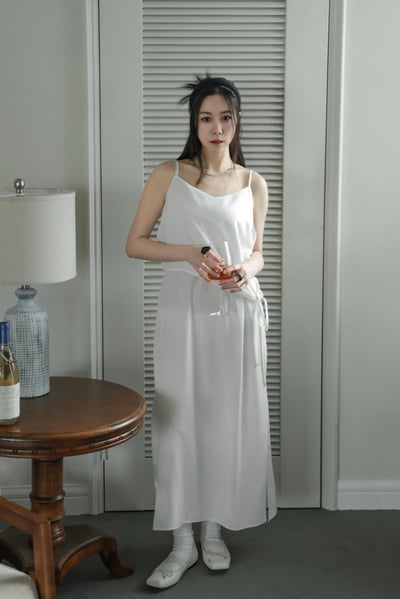 仙女日常層次綁帶細肩洋裝9