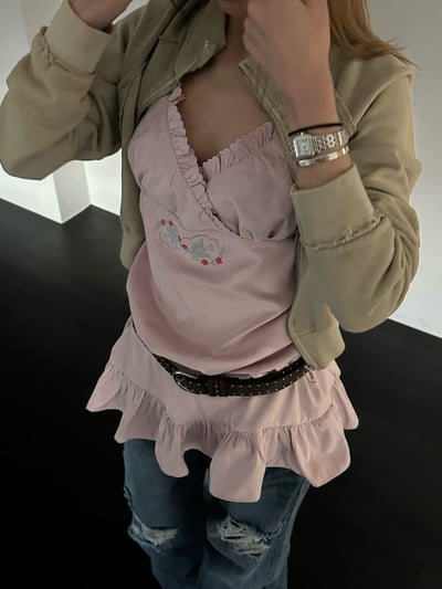 高級感刺繡絨面細肩洋裝15