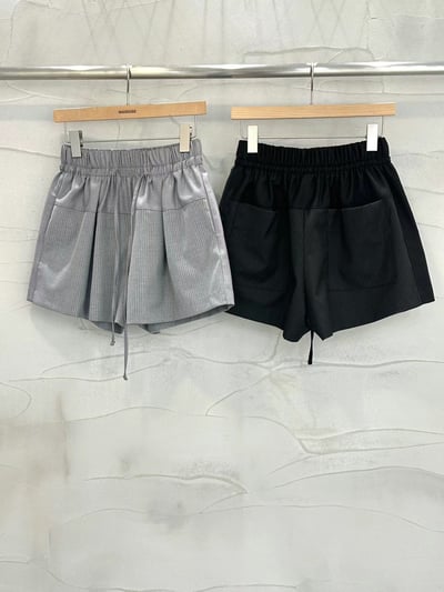 鬆緊拼接西裝條紋短褲14