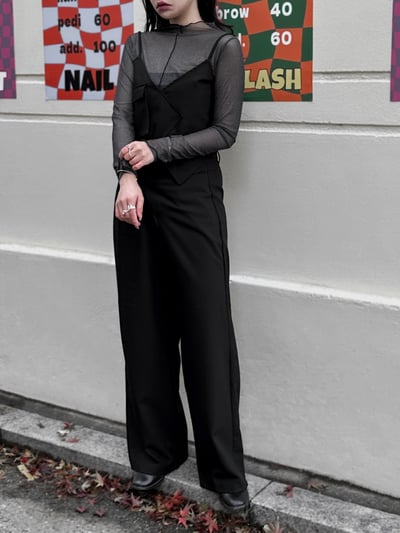 雙層交錯腰頭設計西裝長褲8