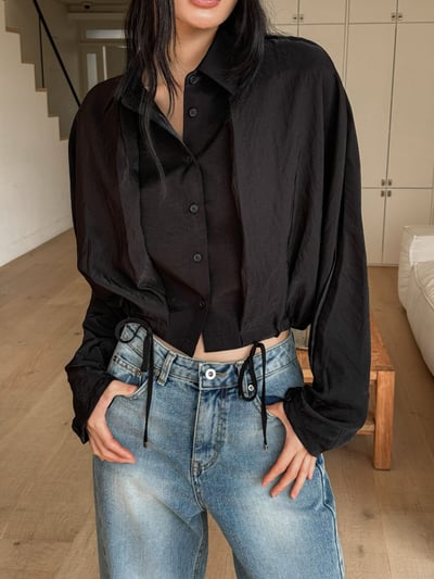 高級感光澤無肩線設計襯衫5