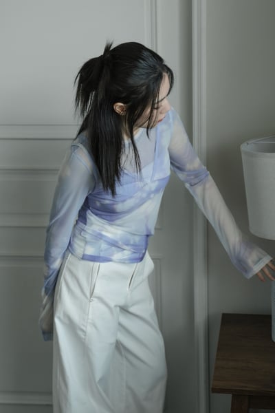 小眾設計款渲染透膚背心/上衣10