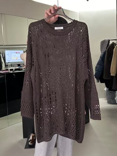 春天來了粗織簍空設計上衣17