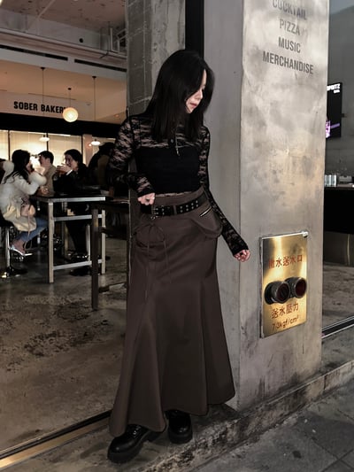 兩件式挺版棉質魚尾長裙S/M4