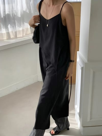 仙女日常層次綁帶細肩洋裝16